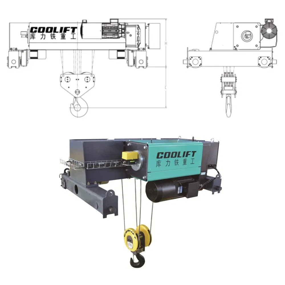5t 15m High Quanlity Double Girder Electric Wire Rope Hoist with CE