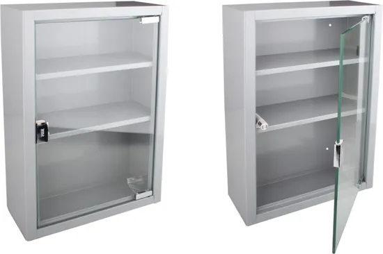 Empty Aed Medicine Cabinet with Glass